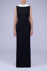 Bobbie Dress in White on Black