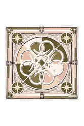Compass Silk Scarf in Moss Green
