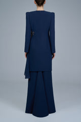 Adeline Kurung in Navy Blue