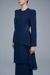 Adeline Kurung in Navy Blue