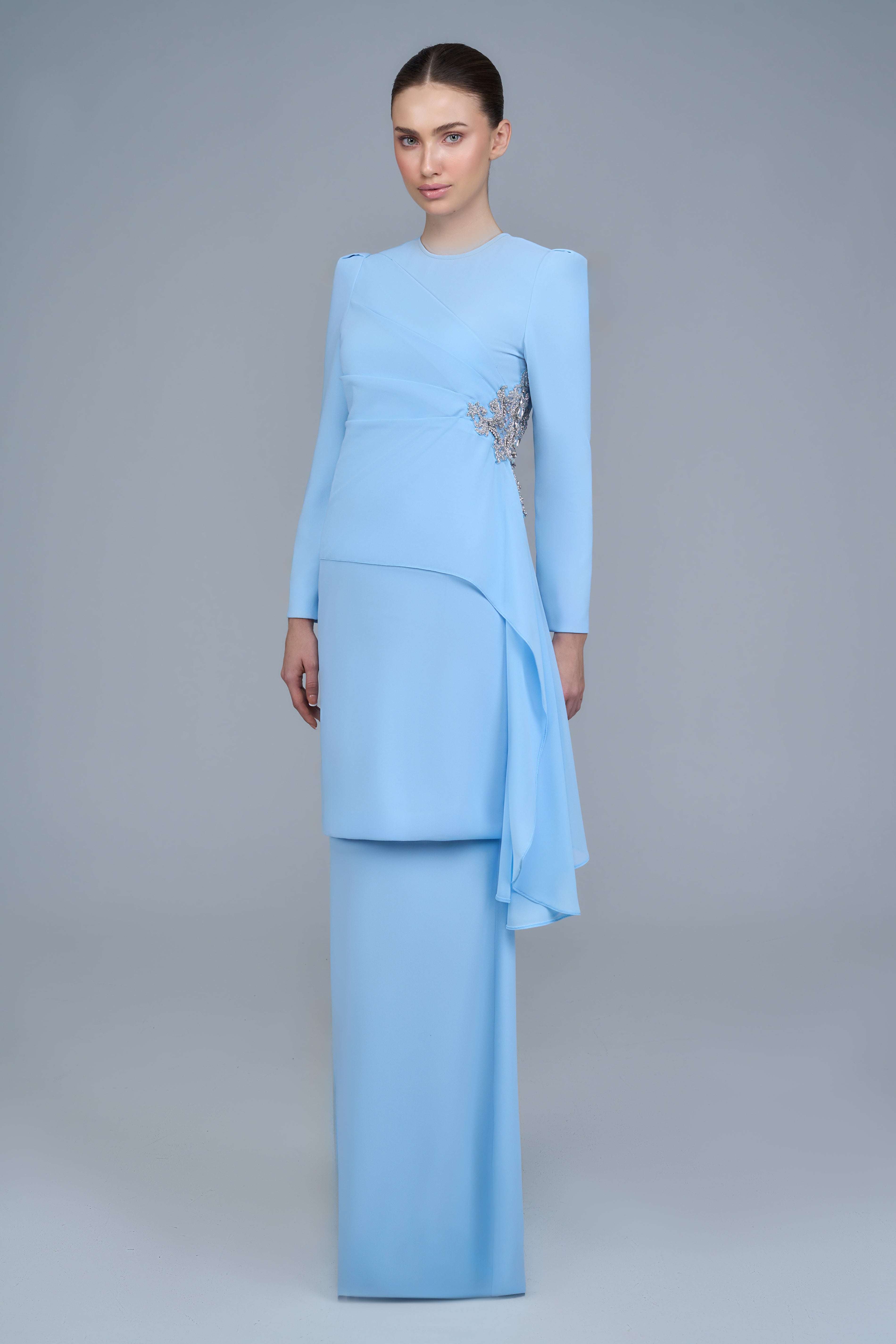 Adeline Kurung in Baby Blue