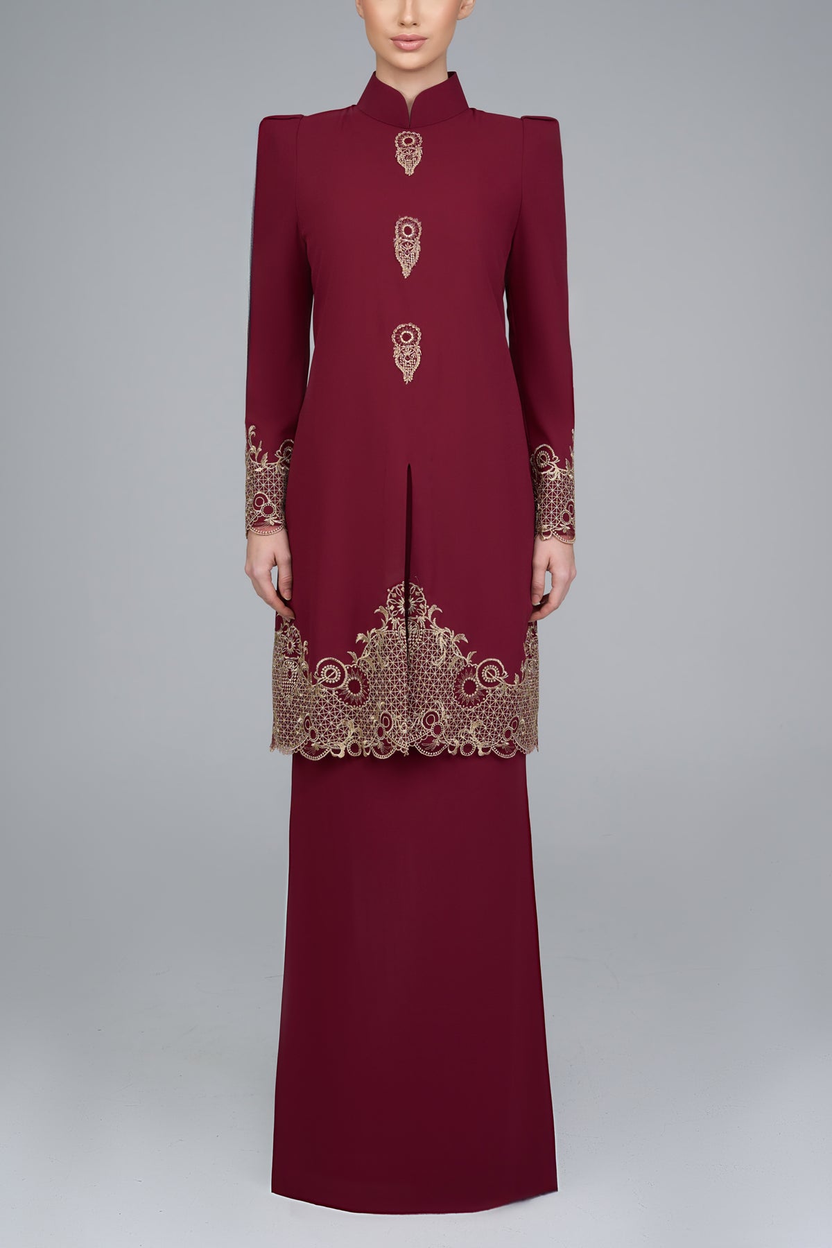 Angsoka Kurung in Maroon