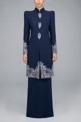 Angsoka Kurung in Navy Blue