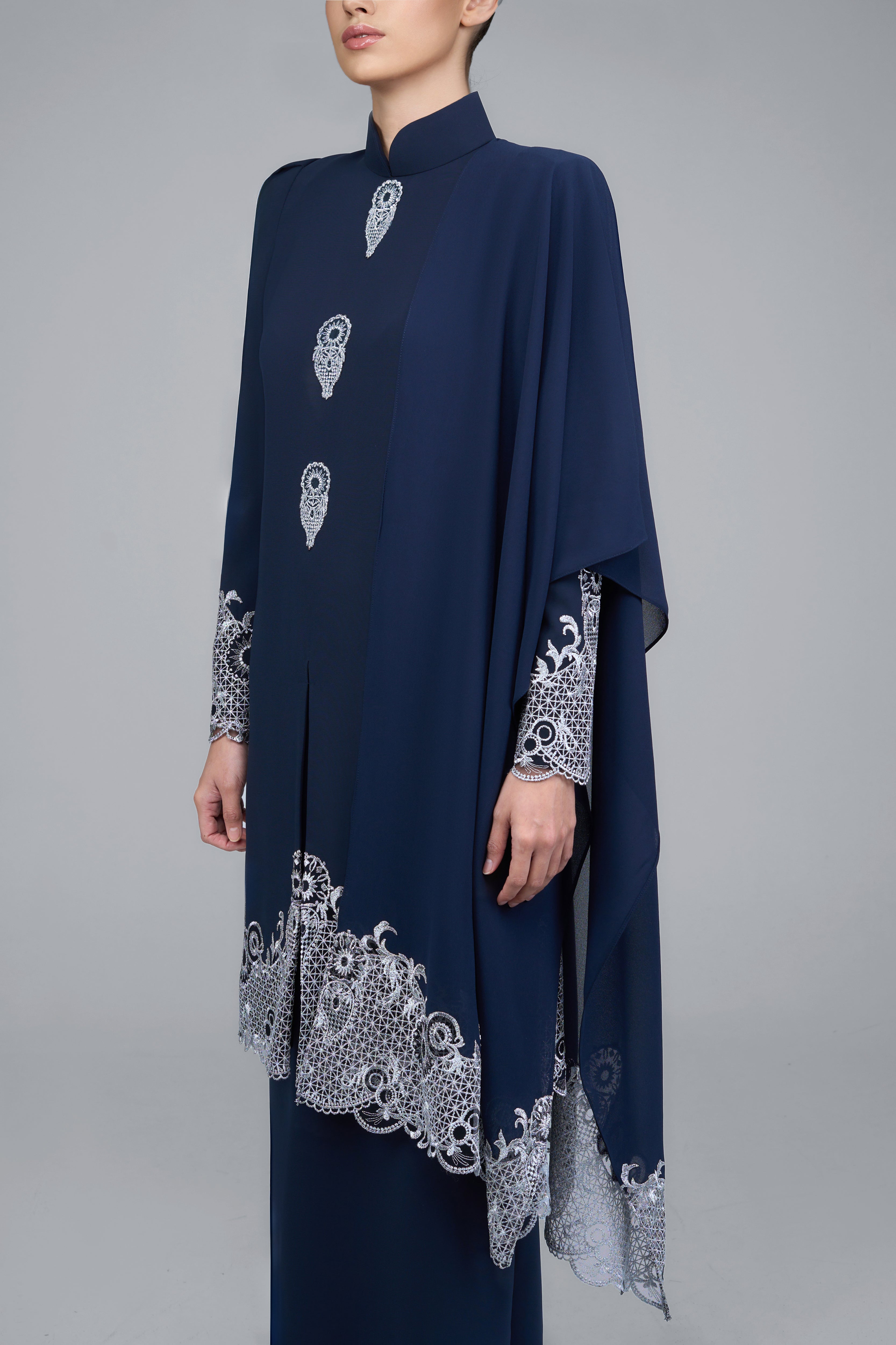 Angsoka Kurung in Navy Blue