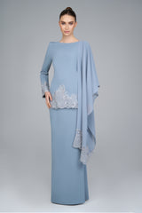 Audani Kurung in Dusty Blue