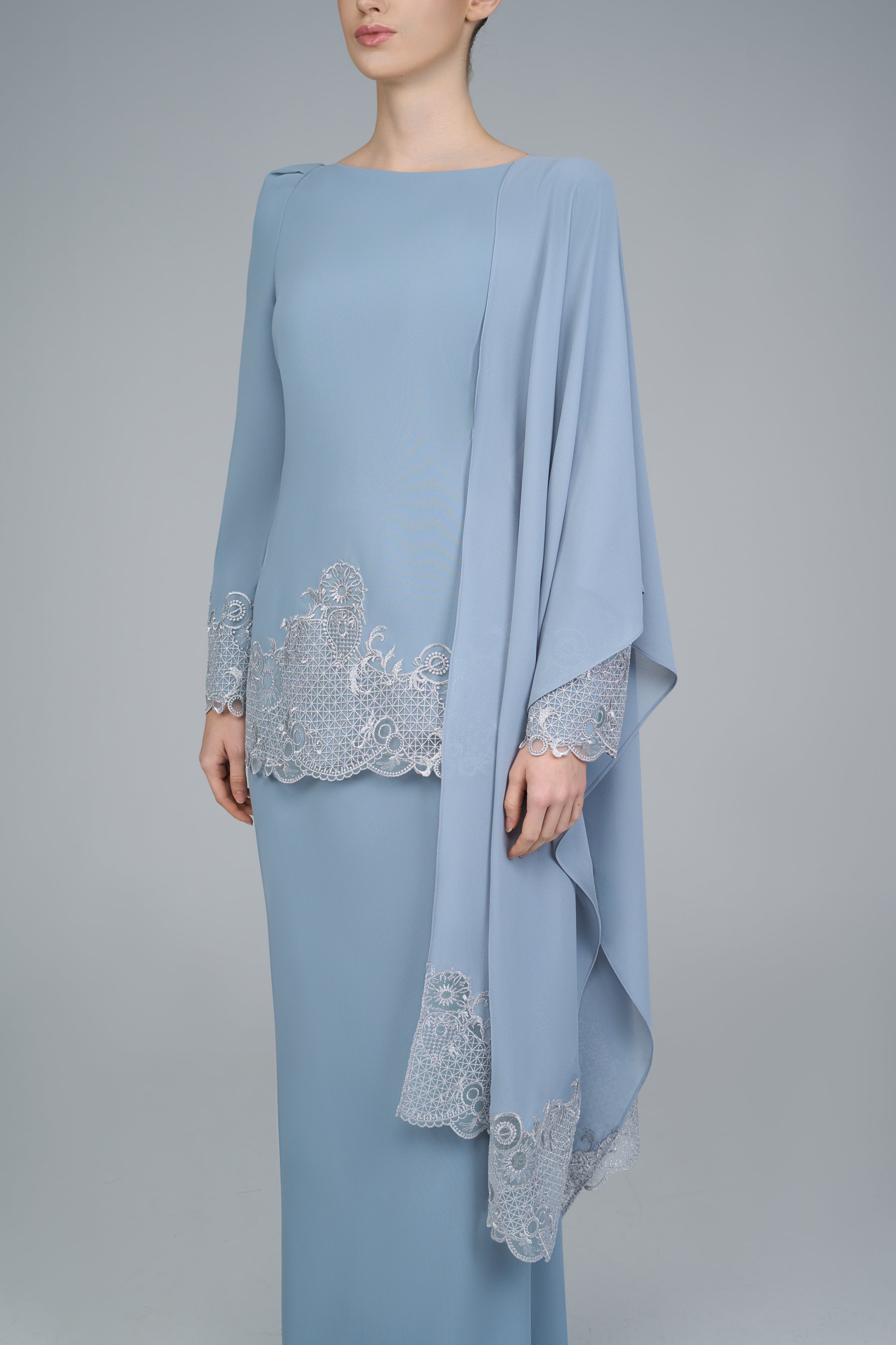 Audani Kurung in Dusty Blue