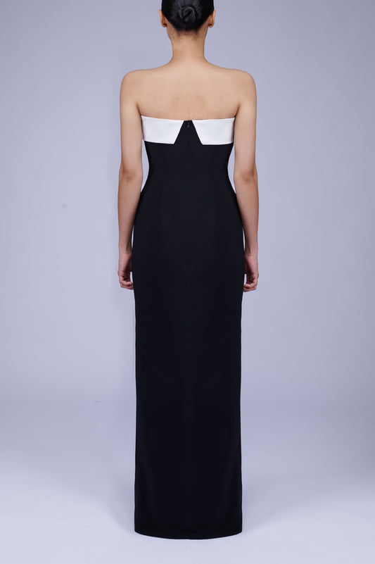 Bellamy Dress in White on Black