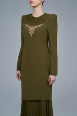 Caroline Kurung in Olive Green