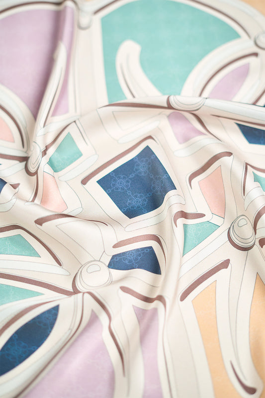 Compass Silk Scarf in Carousel