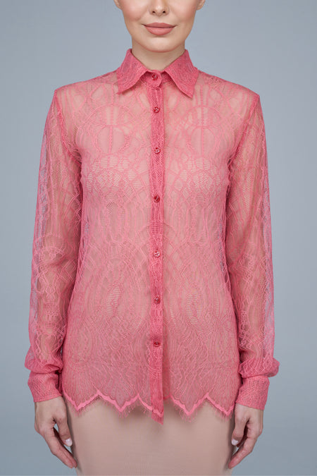 Catania Blouse in Sunset Coral