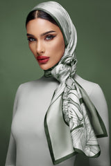 Frida Silk Scarf in Olive