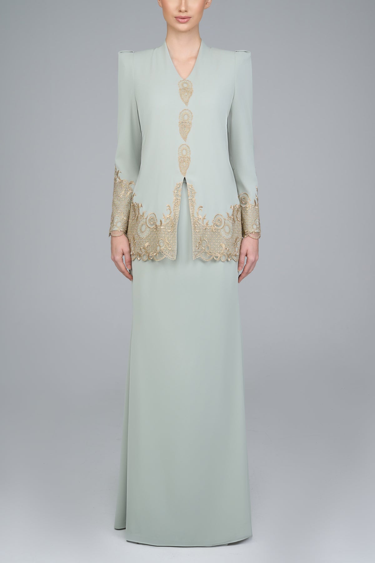 Indera Kurung in Sage Green