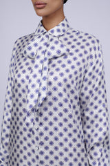 La Fleur Silk Blouse in Blue