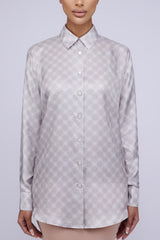 La Fleur Silk Blouse in Grey