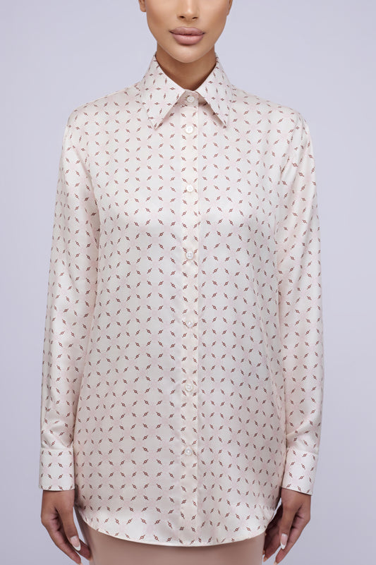 La Fleur Silk Blouse in Ivory
