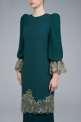 Malai Kurung in Emerald Green