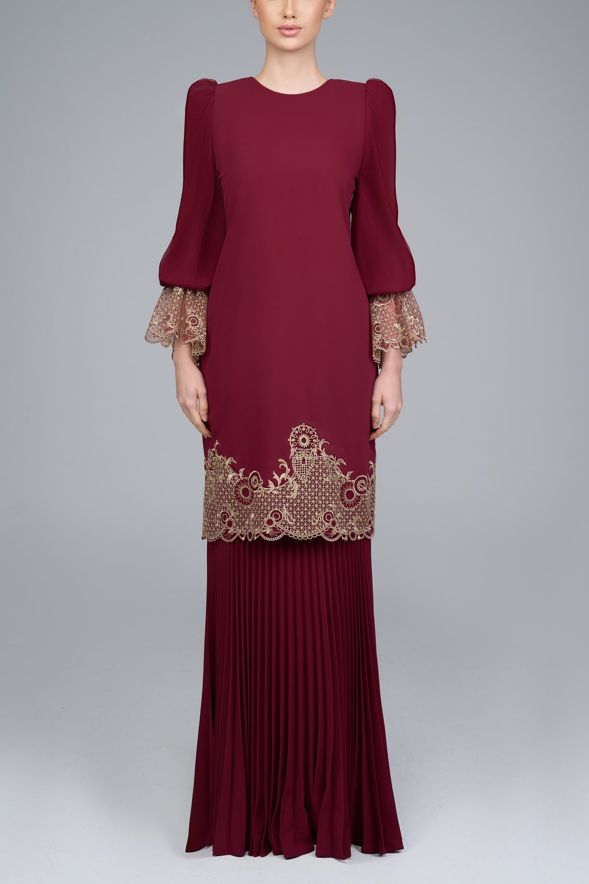 Malai Kurung in Maroon