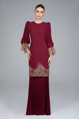 Malai Kurung in Maroon