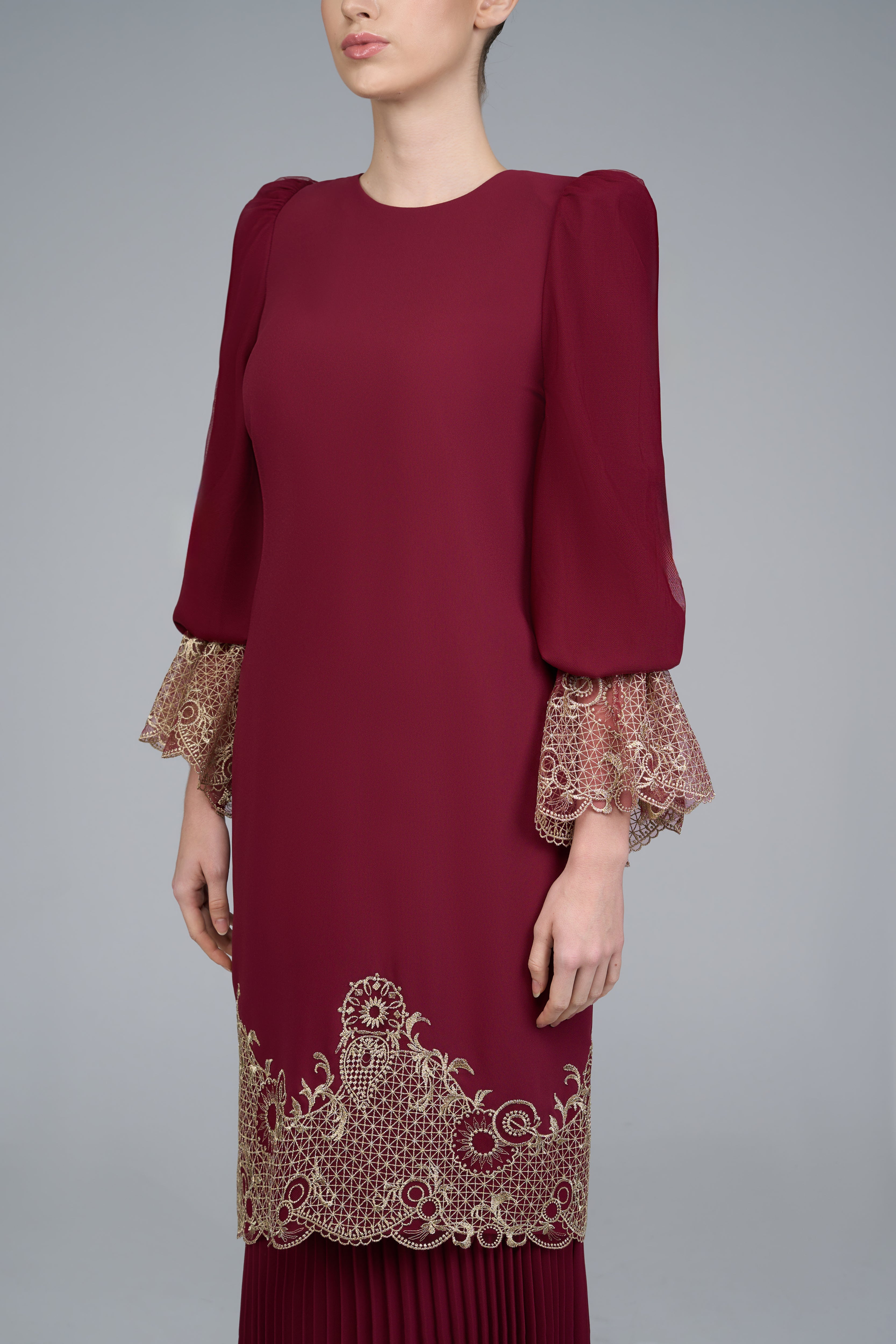 Malai Kurung in Maroon