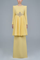 Marie Kurung in Soft Yellow