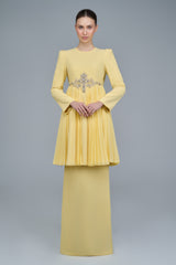 Marie Kurung in Soft Yellow