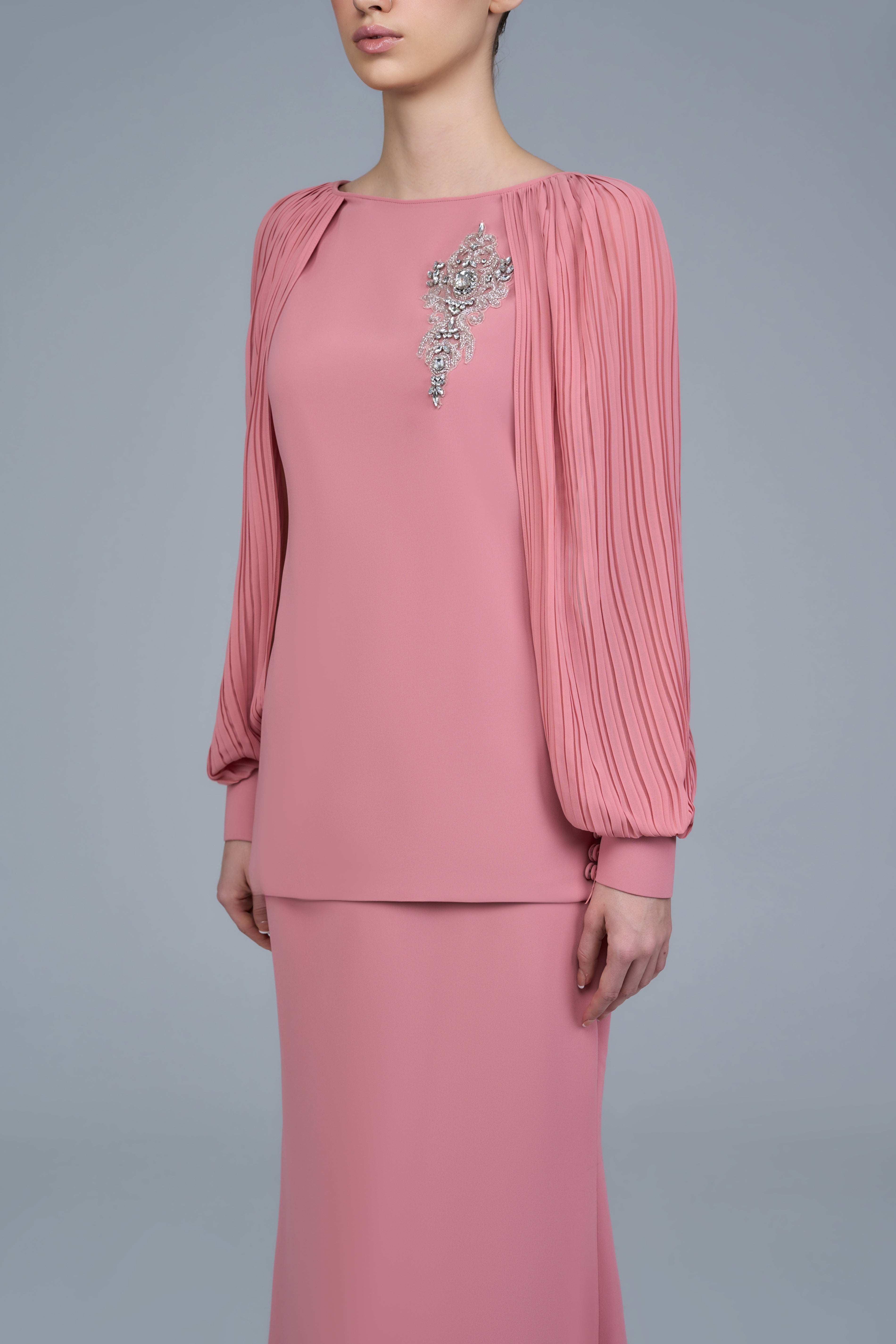 Matilda Kurung in Coral Blush