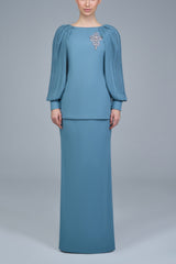 Matilda Kurung in Dusty Blue