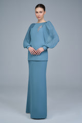 Matilda Kurung in Dusty Blue