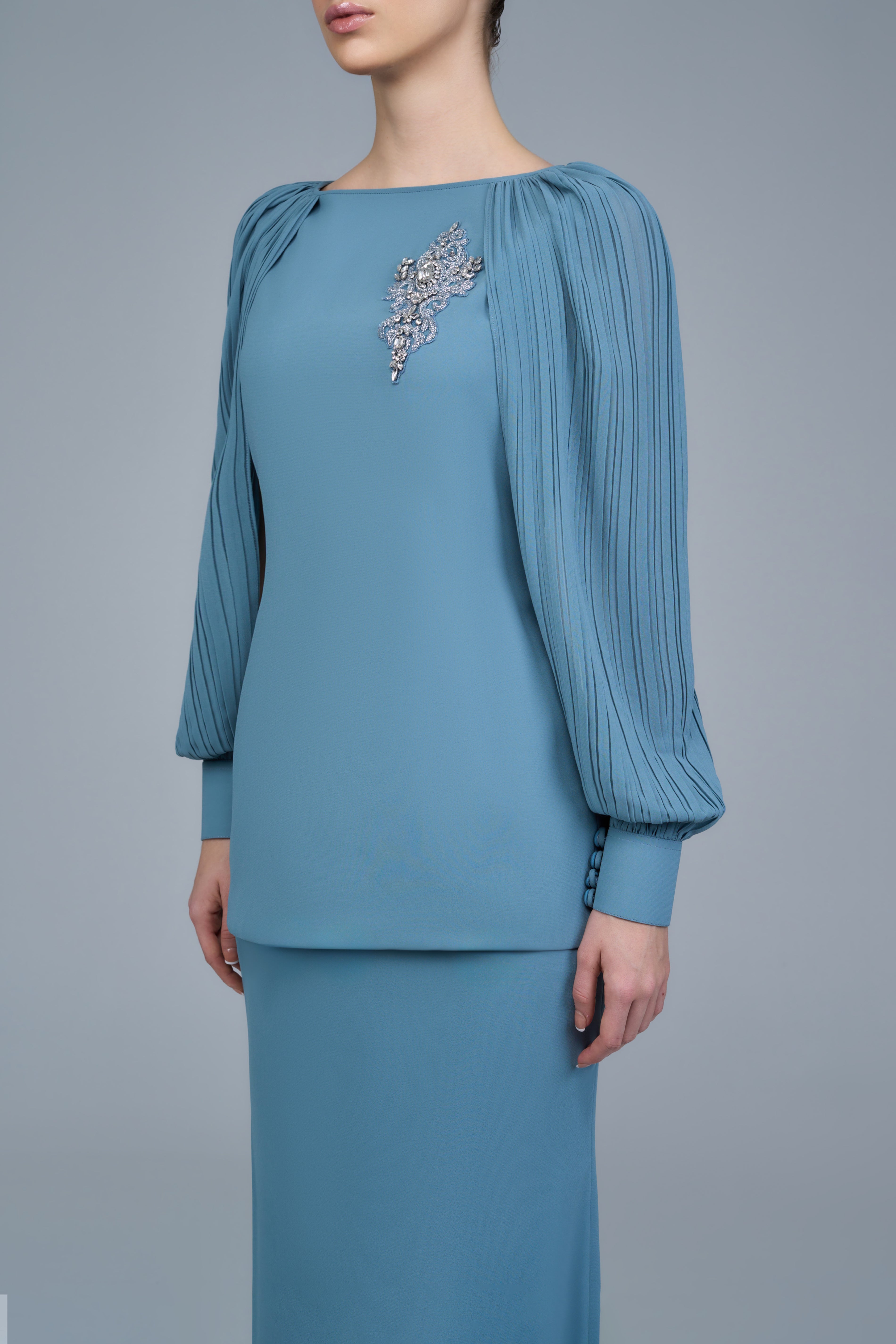 Matilda Kurung in Dusty Blue