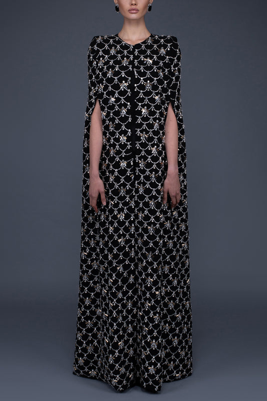 Petra Cape & Sleeveless Dress