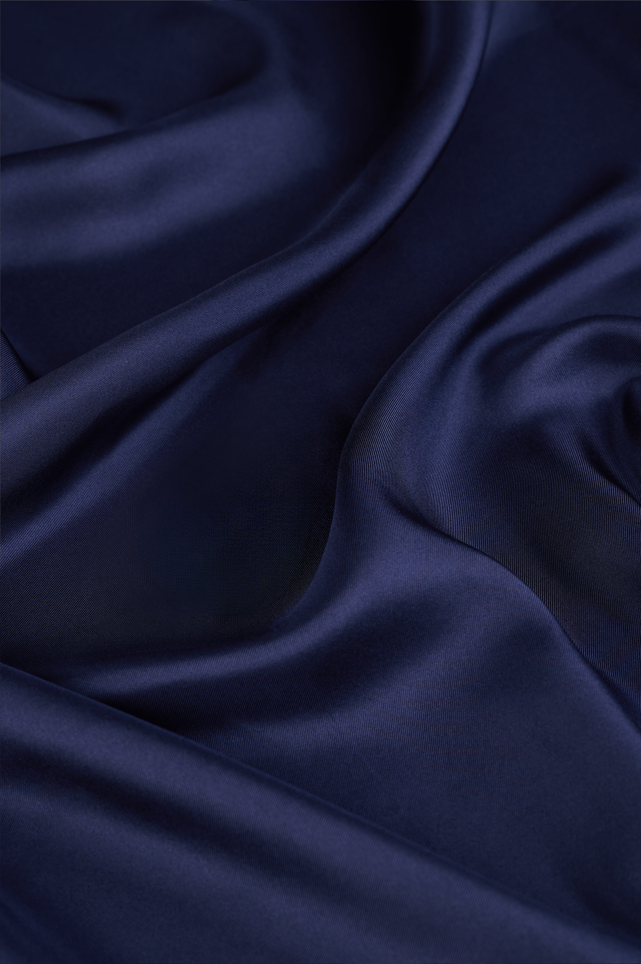 Plain Silk Scarf in Navy