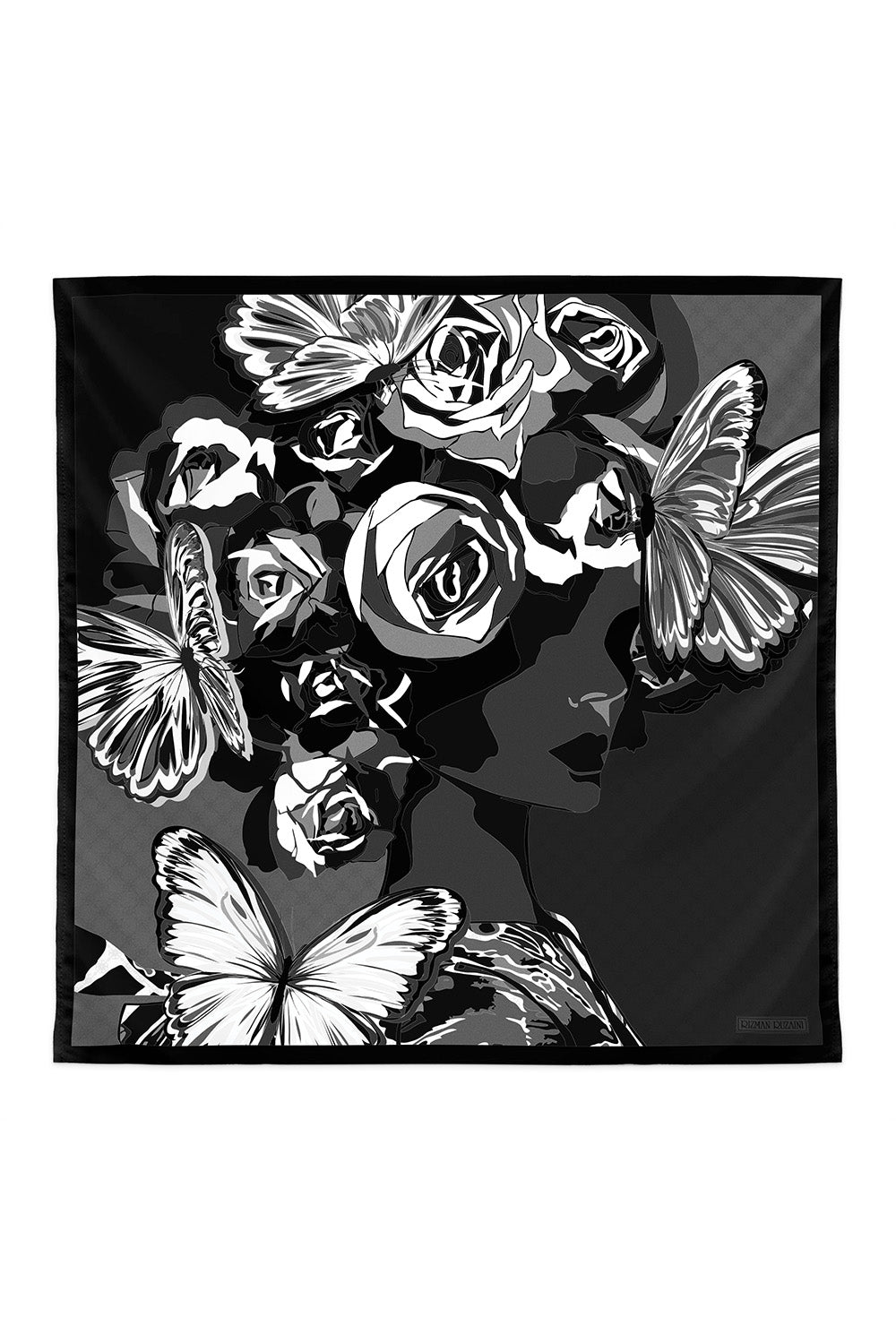 Frida Silk Scarf in Black