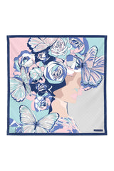 Frida Silk Scarf in Blue