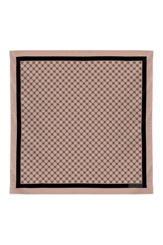 La Fleur Silk Scarf in Taupe